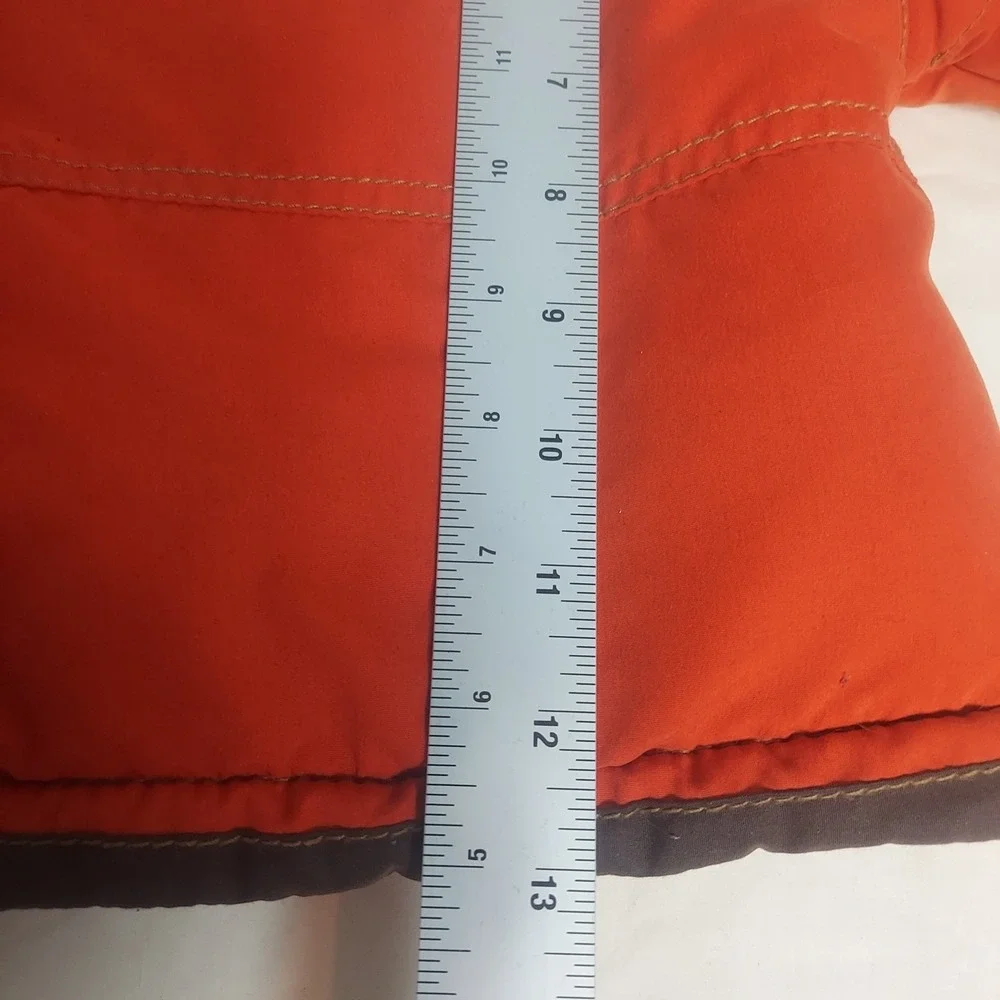 OshKosh‎ B'gosh Puffer Coat Faux Fur Hooded Warm Winter Jacket 12M orange READ!
